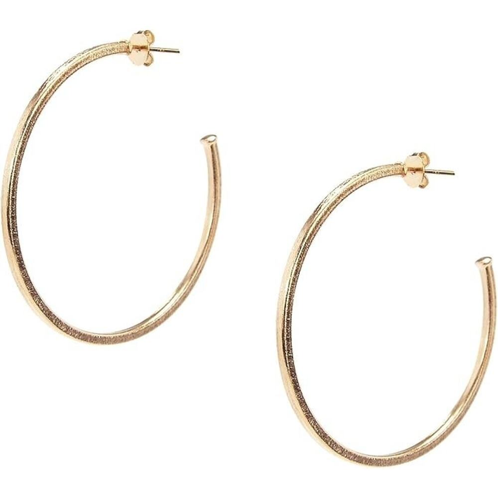 Sheila Fajl Perfect Hoop Earrings in Brush Champagne Plated NEW